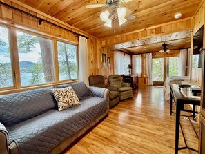 TV - Whispering Pines 4-Season Lakefront Log Cabin (Adirondack)