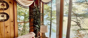 Whispering Pines 4-Season Lakefront Log Cabin