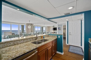 Fridge, microwave, oven, stovetop - Oceanfront Paradise – Wake Up to Waves & Endless Views (Panama City Beach)