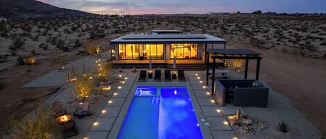 Outdoor pool, a heated pool