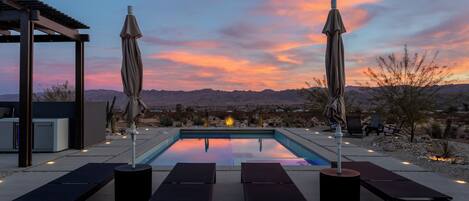 Outdoor pool, a heated pool