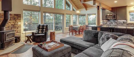 Fernseher, Kamin, Bücher