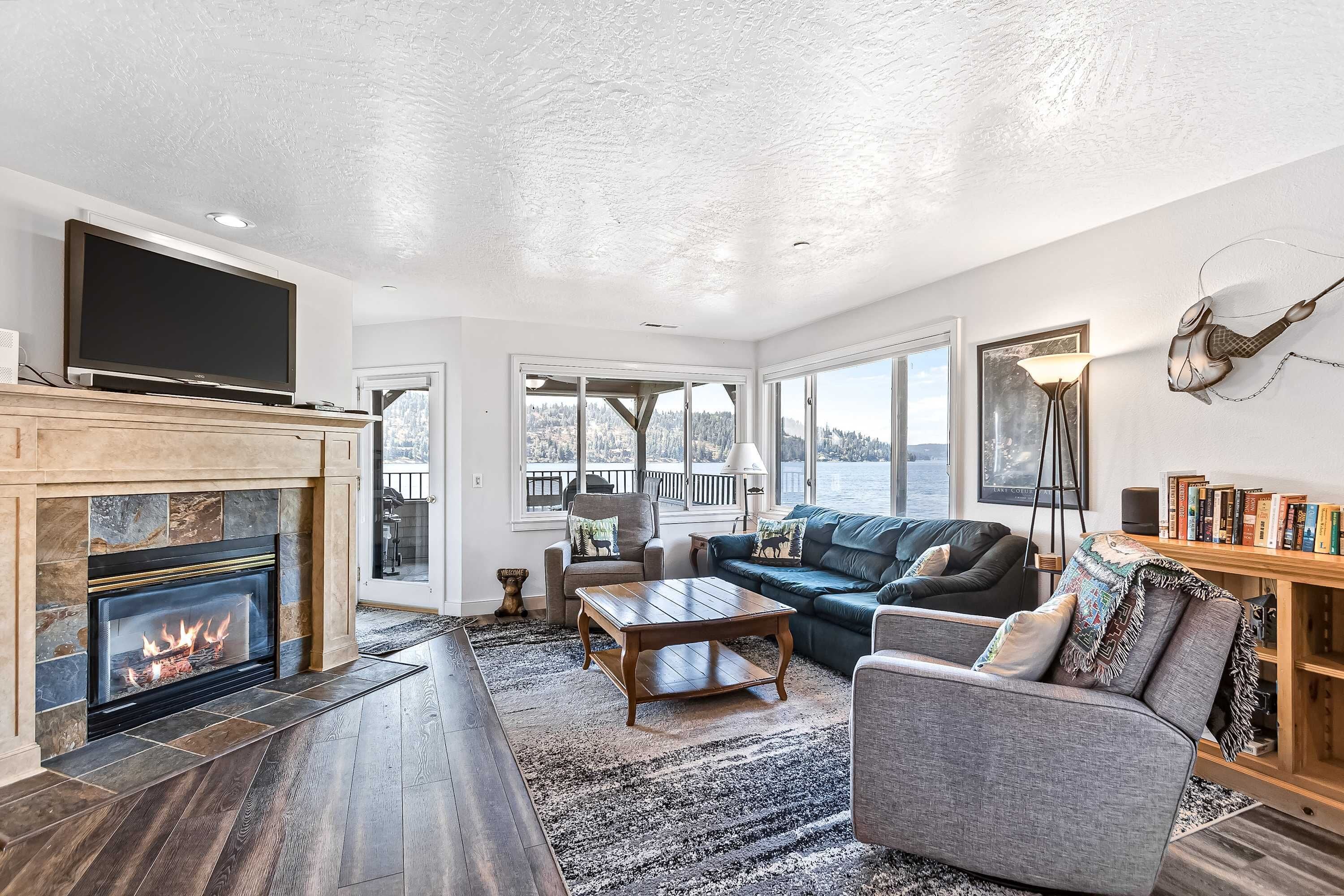TV, fireplace, DVD player, offices