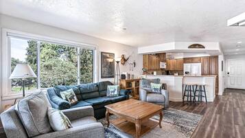 TV, fireplace, DVD player, offices