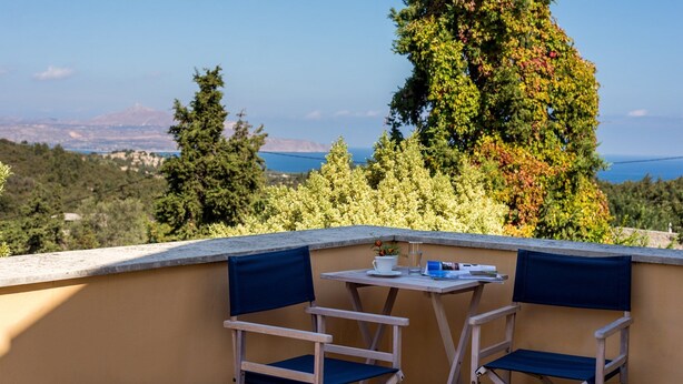 Cottage | Balcony - Cottage in Douliana With Shared Pool (Apokoronas)