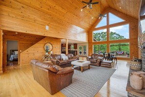 Televisión y chimenea 