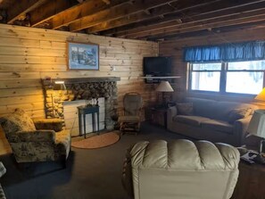 Smart TV, DVD player, books, video library