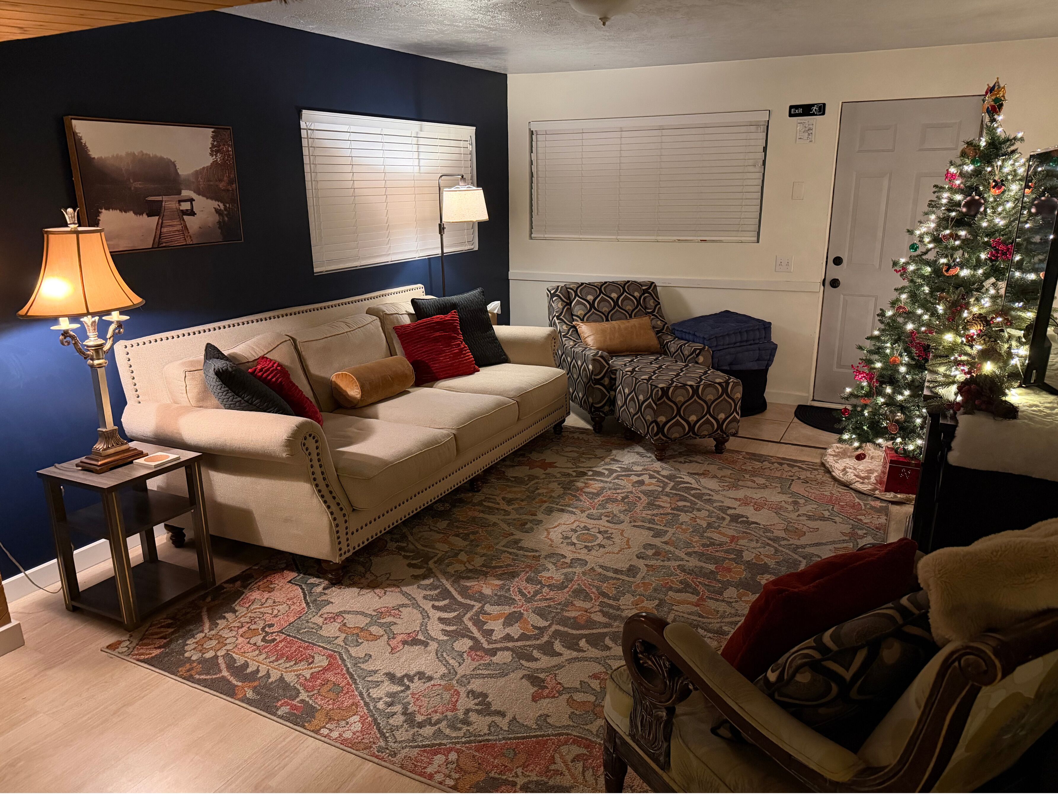 Televisión y chimenea 