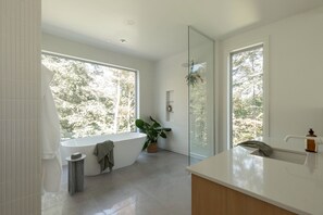 Shower, hair dryer, towels, soap - Maison Solus - Mont Tremblant (Lac-Supérieur)