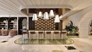 2 barer/lounger och bar vid poolen