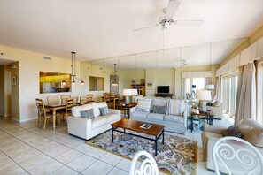 Living area - 2BR Gulf View Condo: Steps to Beach & Pool (Miramar Beach)