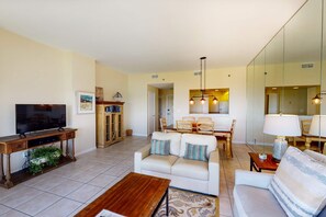Living area - 2BR Gulf View Condo: Steps to Beach & Pool (Miramar Beach)