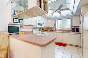Fridge, microwave, oven, stovetop - Relaxed Coastal Getaway w/ Fenced Yard & Beach Access Near NSB Fun (New Smyrna Beach)
