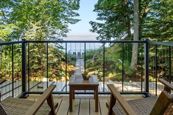Serene lakeside view from the upper deck