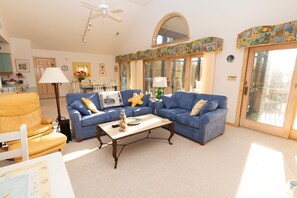 TV, books - Soundside-Resort Amenities, Comm Pool-322, Out of Bounds (Corolla)