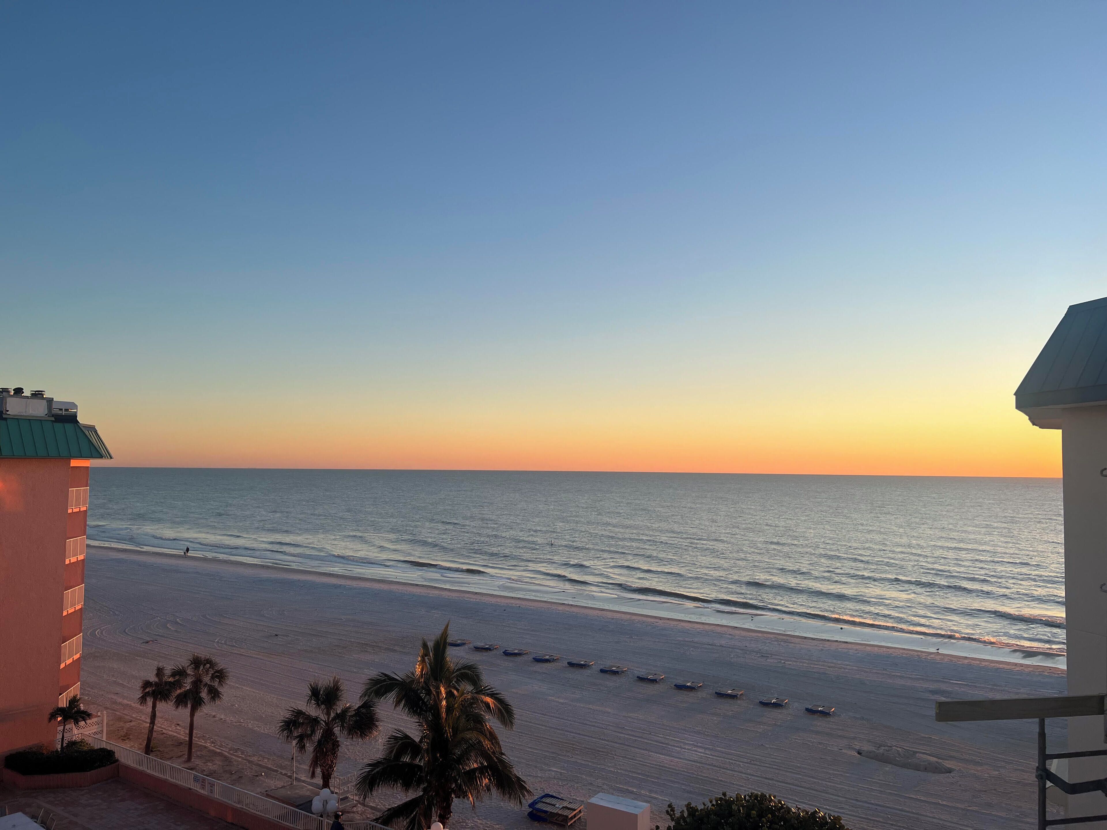 On the beach, sun-loungers, beach towels