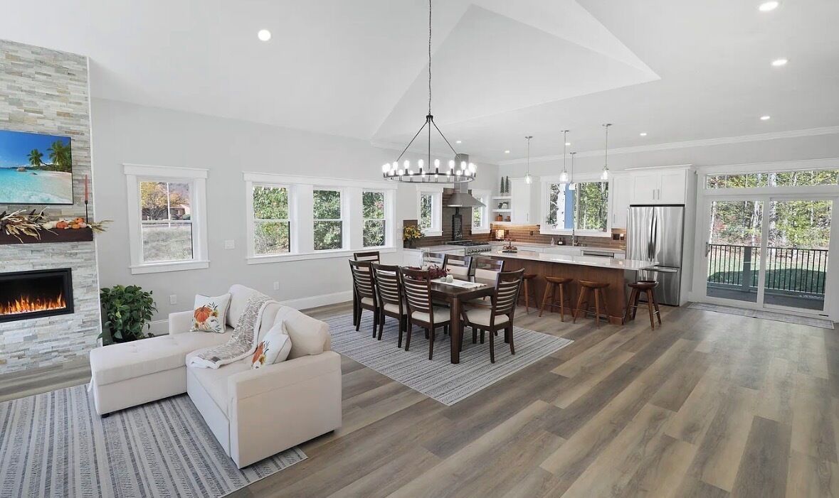 Televisión y chimenea 