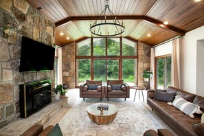 TV, fireplace, table football, ping pong - Luxury Smoky Mountain Retreat | Theater, Firepit, Hot Tub & Outdoor Movies (Pigeon Forge)