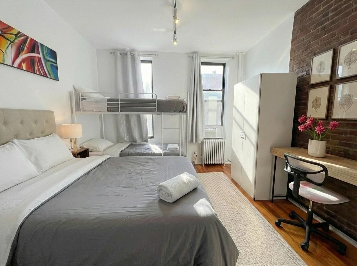 1 habitación, tabla de planchar con plancha, wifi y ropa de cama 