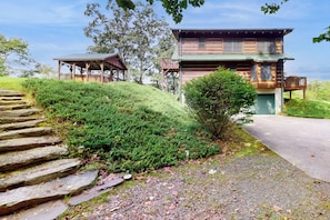 Exterior - Hot Tub & River Views: 'Doolittle Mountain Cabin' (Marshall)