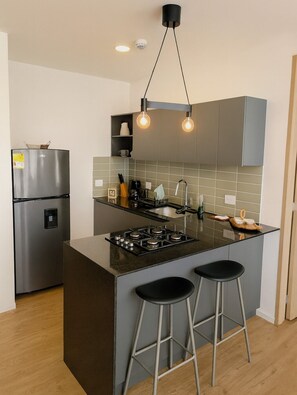 Fridge, stovetop, coffee/tea maker, electric kettle - Country Apartment with Panoramic View - Relax and Connection (Pereira)
