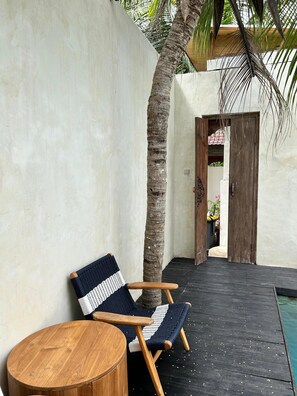 Villa, 1 king (extra méretű) franciaágy, privát medence, kilátással a medencére | Terasz/udvar