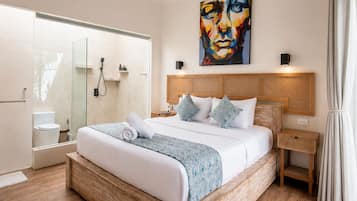 Biệt thự, 1 phòng ngủ, hồ bơi riêng, quang cảnh hồ bơi | Nệm có lớp đệm bông, minibar, két bảo mật tại phòng, màn/rèm cản sáng
