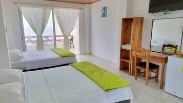 Blackout curtains, free WiFi, bed sheets