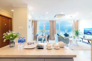 Family Suite, 3 Bedrooms, Club Lounge Access, City View | In-room dining - Vivian Boutique Le'man Luxury Residence (Xuan Hoa)