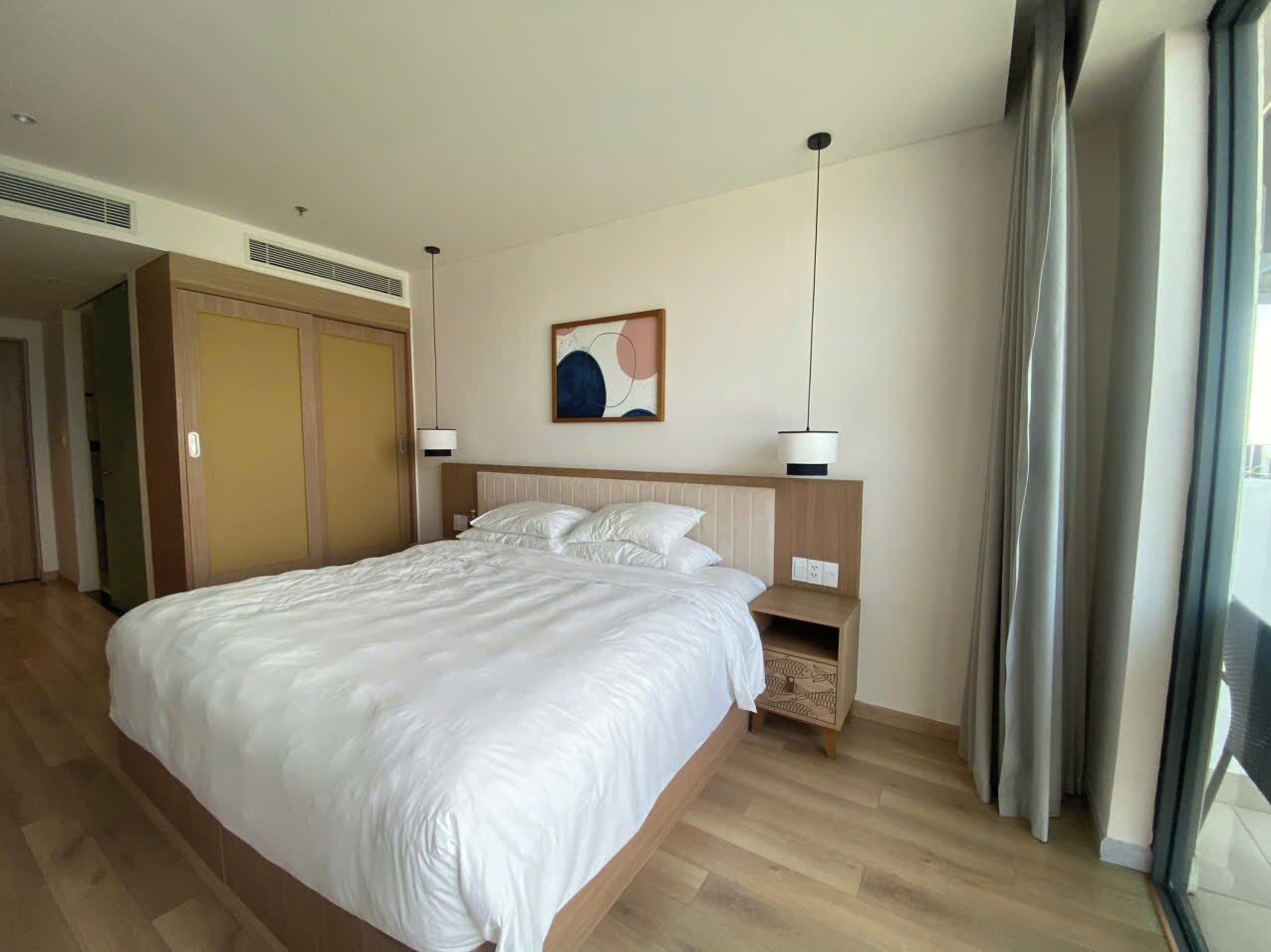 Estúdio empresarial, vista parcial para o oceano | Roupas de cama de algodão egípcio, roupas de cama premium
