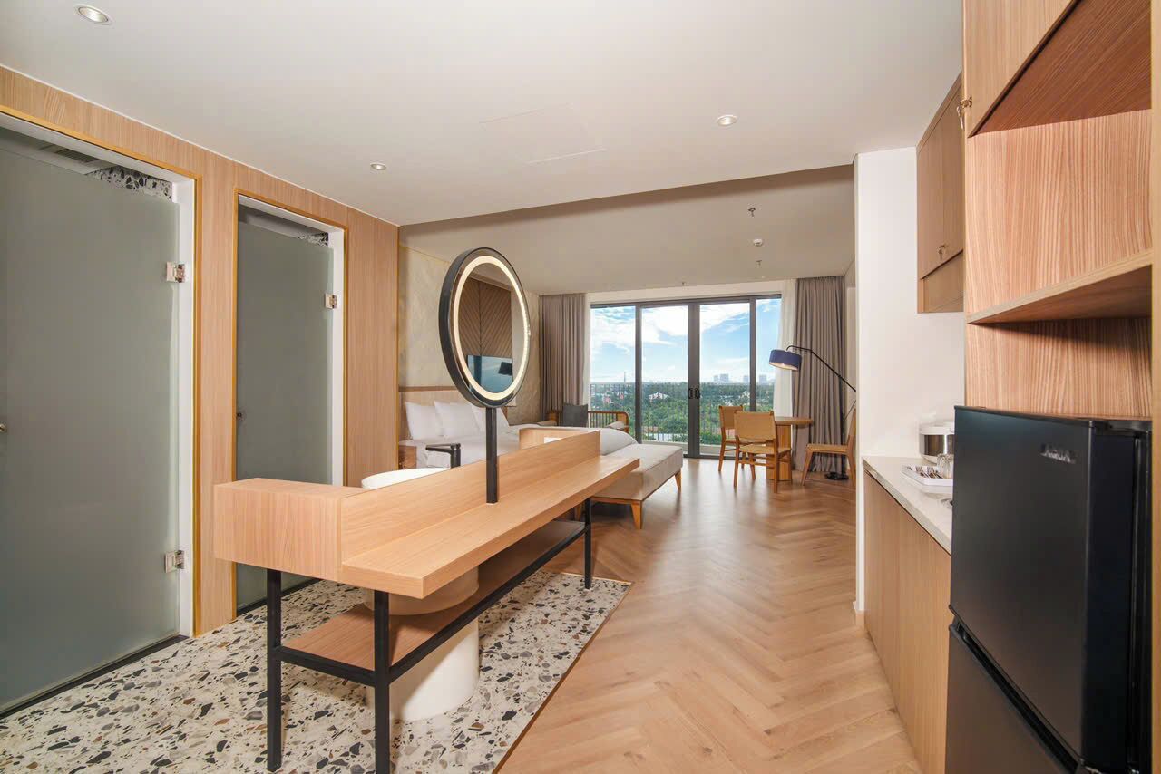 Suíte estúdio superluxo, vista para o oceano | Roupas de cama de algodão egípcio, roupas de cama premium