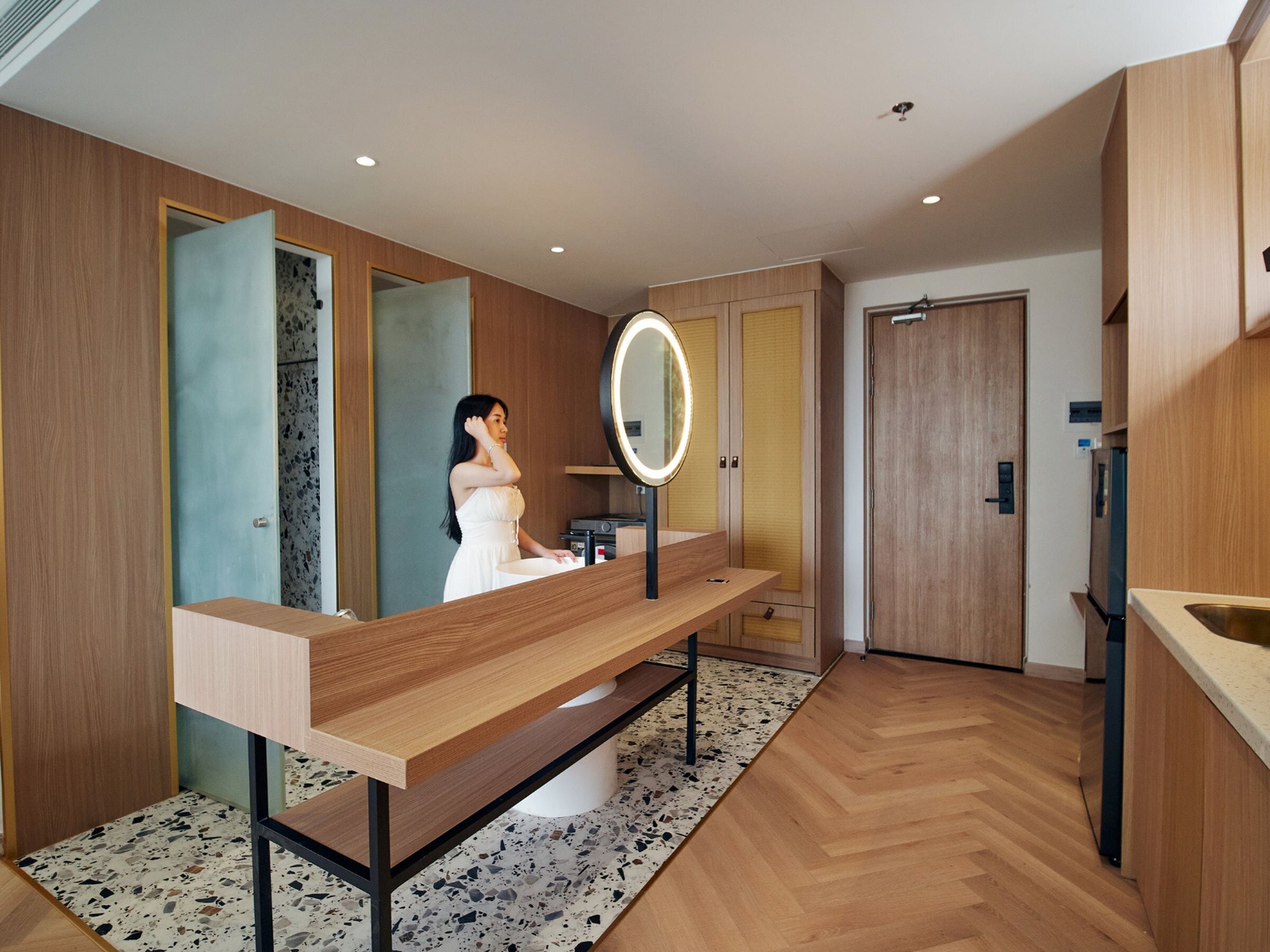 Luxury Studio Suite, 2 Katil Kelamin (Double), Ocean View | Bilik Mandi | Pancuran mandi, hulu semburan hidrourut 