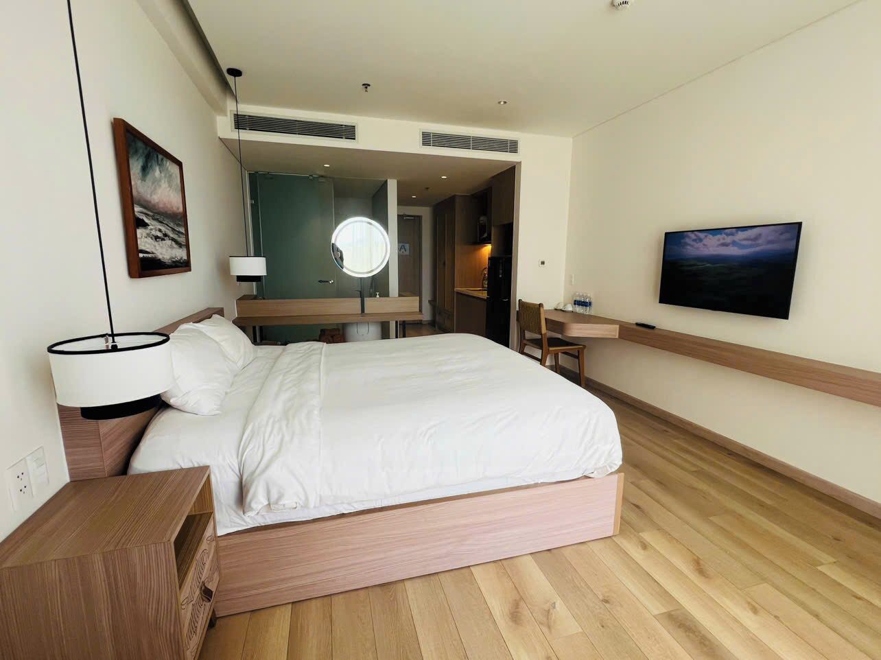 Business studio, gedeeltelijk uitzicht op oceaan | Lakens van Egyptisch katoen, luxe beddengoed