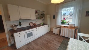 Fridge, oven, stovetop, dishwasher