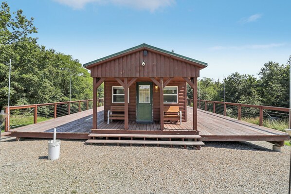 Exterior - 1BR Cabin on Farm w/ Fire Pit, Pond & Treehouse (Maysville)