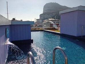 2 outdoor pools, free pool cabanas, pool umbrellas - Luxury Marina Apartment - Self Catering (Gibraltar)