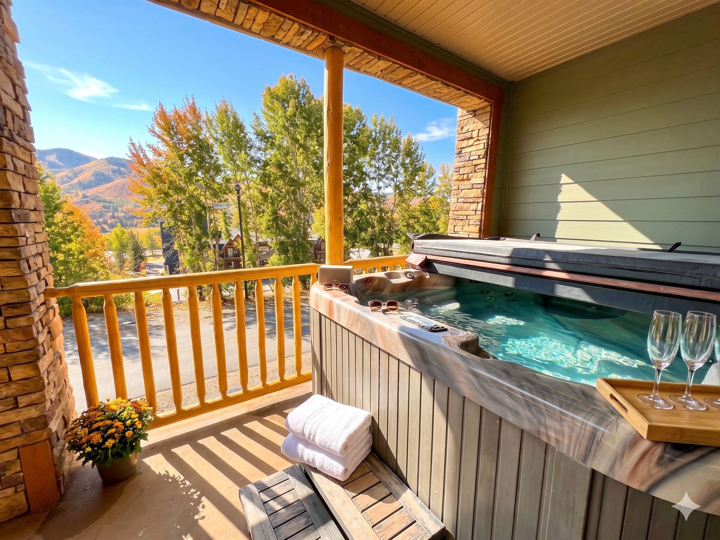 Outdoor spa tub