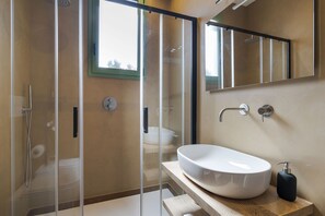 Regadera, secadora de cabello, bidet, toallas 