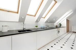 Fridge, oven, stovetop, dishwasher - Spacious Apartment | Terrace, Air Conditioning, Workspace (Kraków)