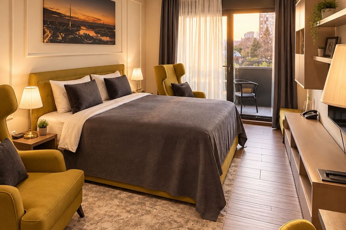 Superior Double Room, Balcony, City View | Minibar, in-room safe, soundproofing, WiFi (free)
