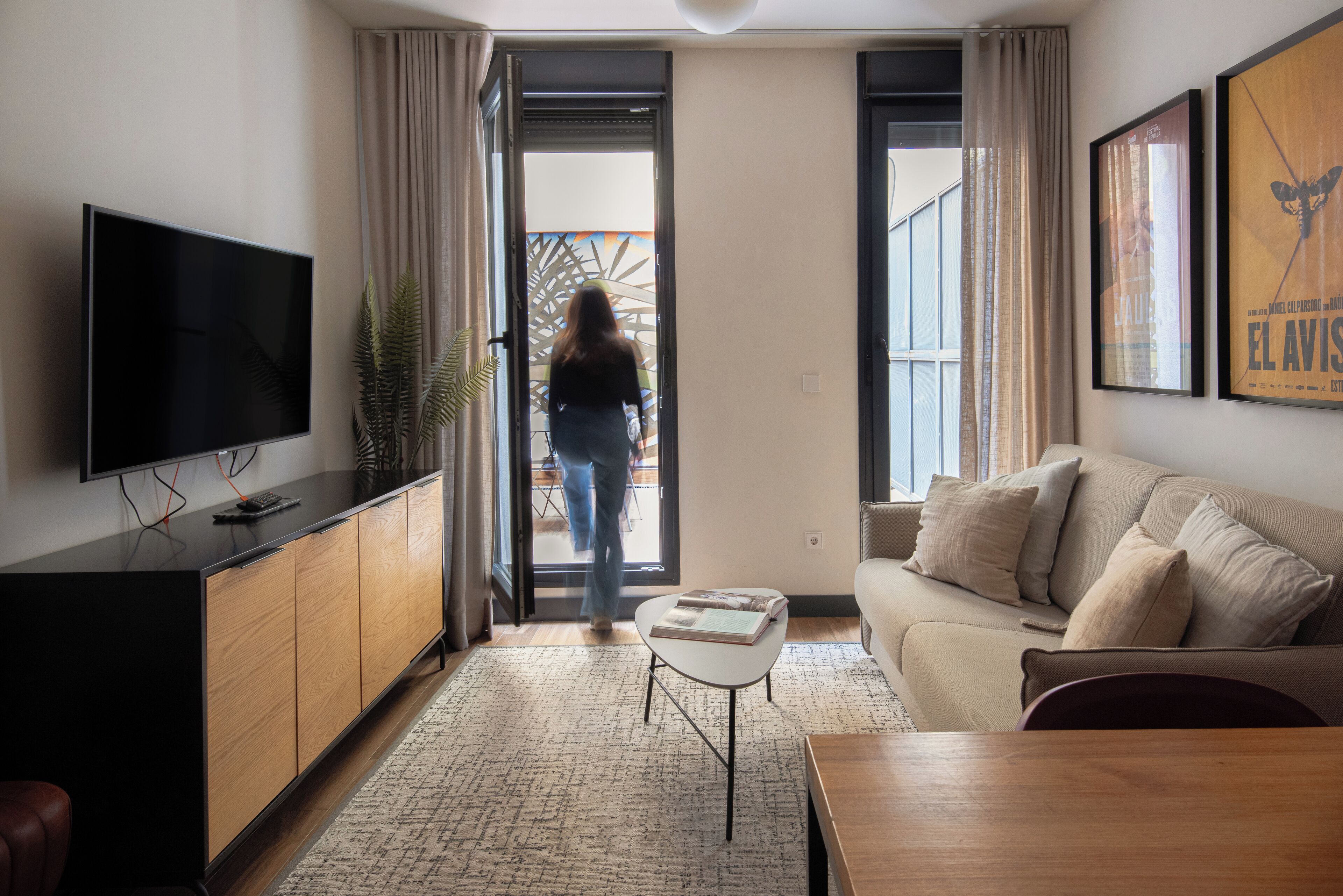 Leilighet, 1 soverom, terrasse | Oppholdsområde