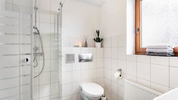 Dusche, Haartrockner, Handtücher