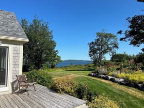 Terrace/patio - Spacious, bright, oceanfront house on the Blue Hill Peninsula. (Penobscot)