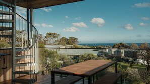 Property grounds - Obliqua - colourful home of architectural angles (Skenes Creek)