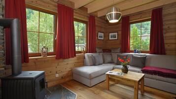 Télévision, cheminée, baby-foot, table de tennis de table