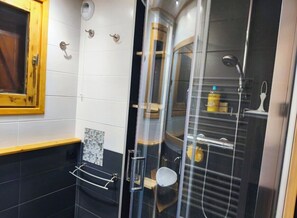 Shower, hair dryer, towels - Charming apartment with mezzanine in the mountain (Demi-Quartier)