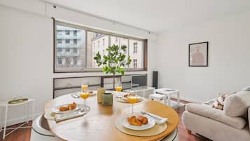 City Apartment, 1 Double Bed with Sofa bed, Non Smoking, Garden View | Living area | 40-inch Smart TV with satellite channels