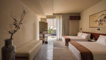 Ropa de cama de alta calidad, colchones Select Comfort y minibar