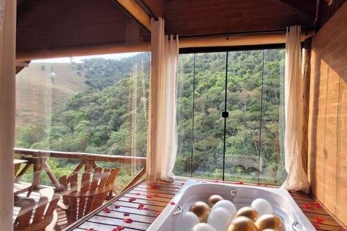 Romantic Chalet, 1 Queen Bed, Air conditioning, Mountain View | Private spa tub