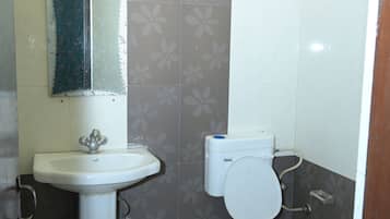 Classic Double Room, City View | Bathroom | Shower, hair dryer, slippers, towels